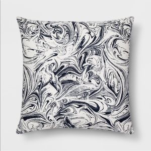 Navy & Cream Marbled Throw Pillow